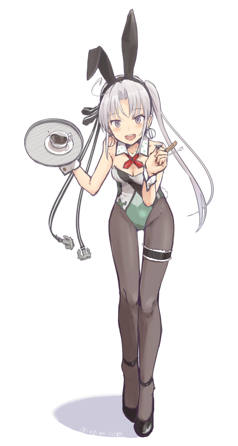 秋津洲(艦これ) 「#バニーガールはまだウィルスには効かないがそのうち効くようになる 」|川科のイラスト