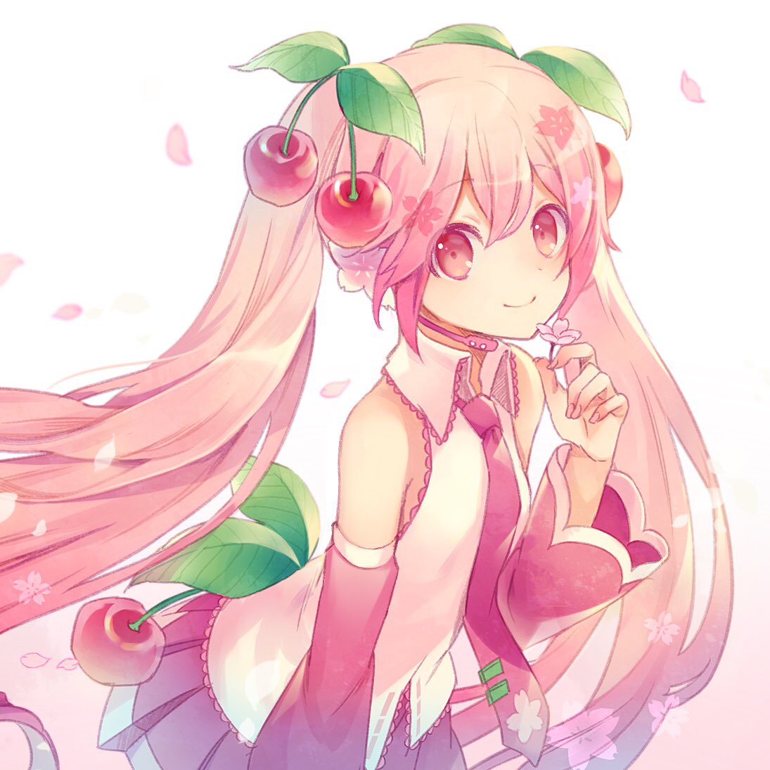 初音ミク ,桜ミク 「桜ミク
#ミクの日 」|ちょけのイラスト