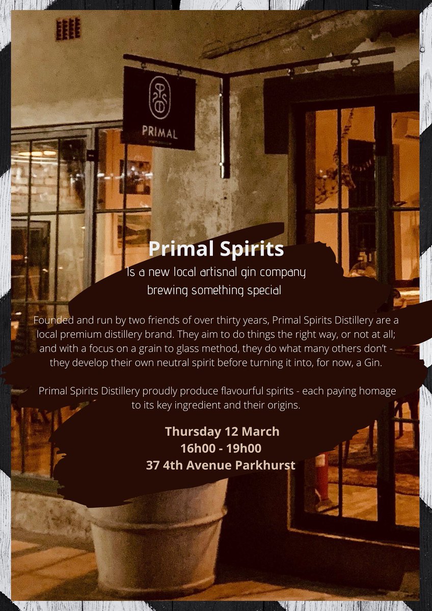 📢📢📢 Join us this Thursday together with Primal spirits distillery for a little something something
🍹 
.
.
.
.
Reserve your place 
mailchi.mp/7abd211f4eab/d…