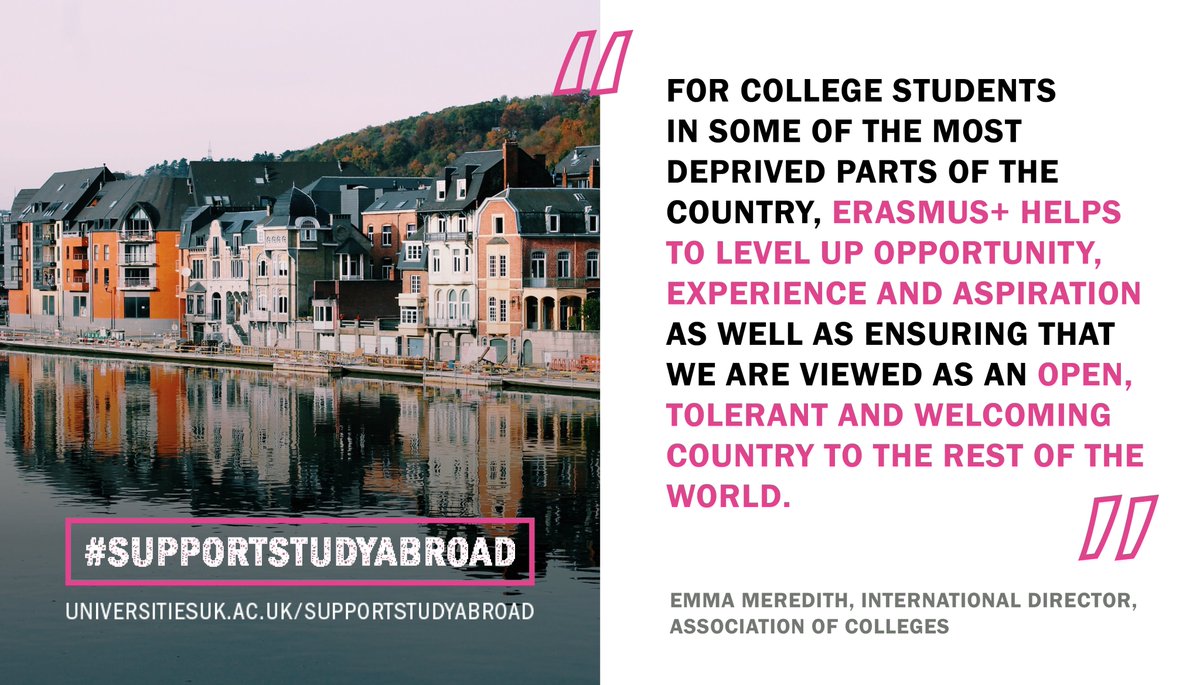UUKIntl's tweet photo. Did you knowโ
In 2017-18, 10,000 FE students did Erasmus+ funded traineeships in international businesses, with almost 40% of these from disadvantaged backgrounds.๐
๐ข We're calling on the UK government to #SupportStudyAbroad and #SaveErasmus ๐ข https://t.co/mW3oeV2776