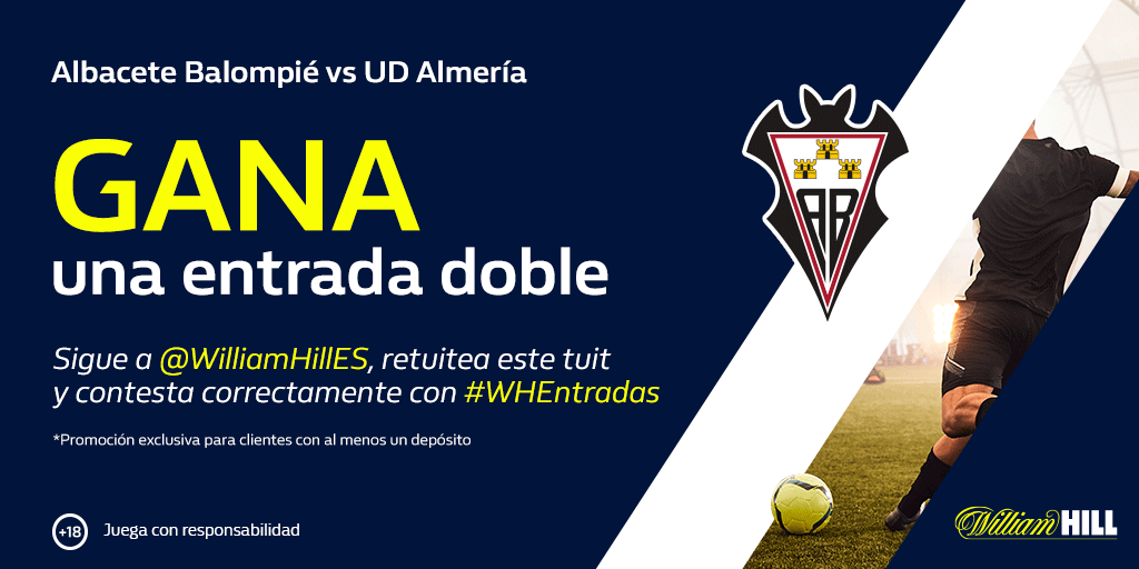 WilliamHillES's tweet photo. 🎟🎟 Sorteamos 3 entradas dobles para el #AlbaceteAlmería ⚽
✅ Síguenos
🔁 Haz RT
💬 Responde con #WHEntradas ¿Qué jugador marcó el gol del empate ante el Girona? @AlbaceteBPSAD
⏱Ganadores: 10/03/2020
T&C 👉 https://t.co/NFUiF2z4Zb https://t.co/i7ZUGAX2Zh