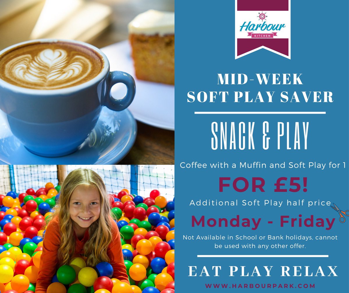 EAT PLAY RELAX and ENJOY OUR BEST DEAL .
#harbourpark #harbourparkuk #bestdeals #softplay #coffee #muffin #foodlover #westsussex #british #sussex #seaside #littlehampton #fun #childrenparadise #seaside