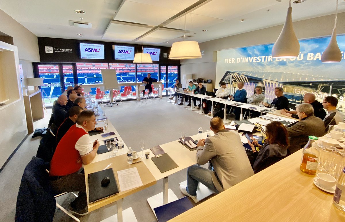 GroupamaRaa's tweet photo. Nous sommes heureux d’accueillir au @GroupamaStadium l’Assemblée Générale annuelle de l’Association des Speakers &amp; Maîtres de Cérémonies. #ASMCEUROPE https://t.co/PVD2ShZp2w