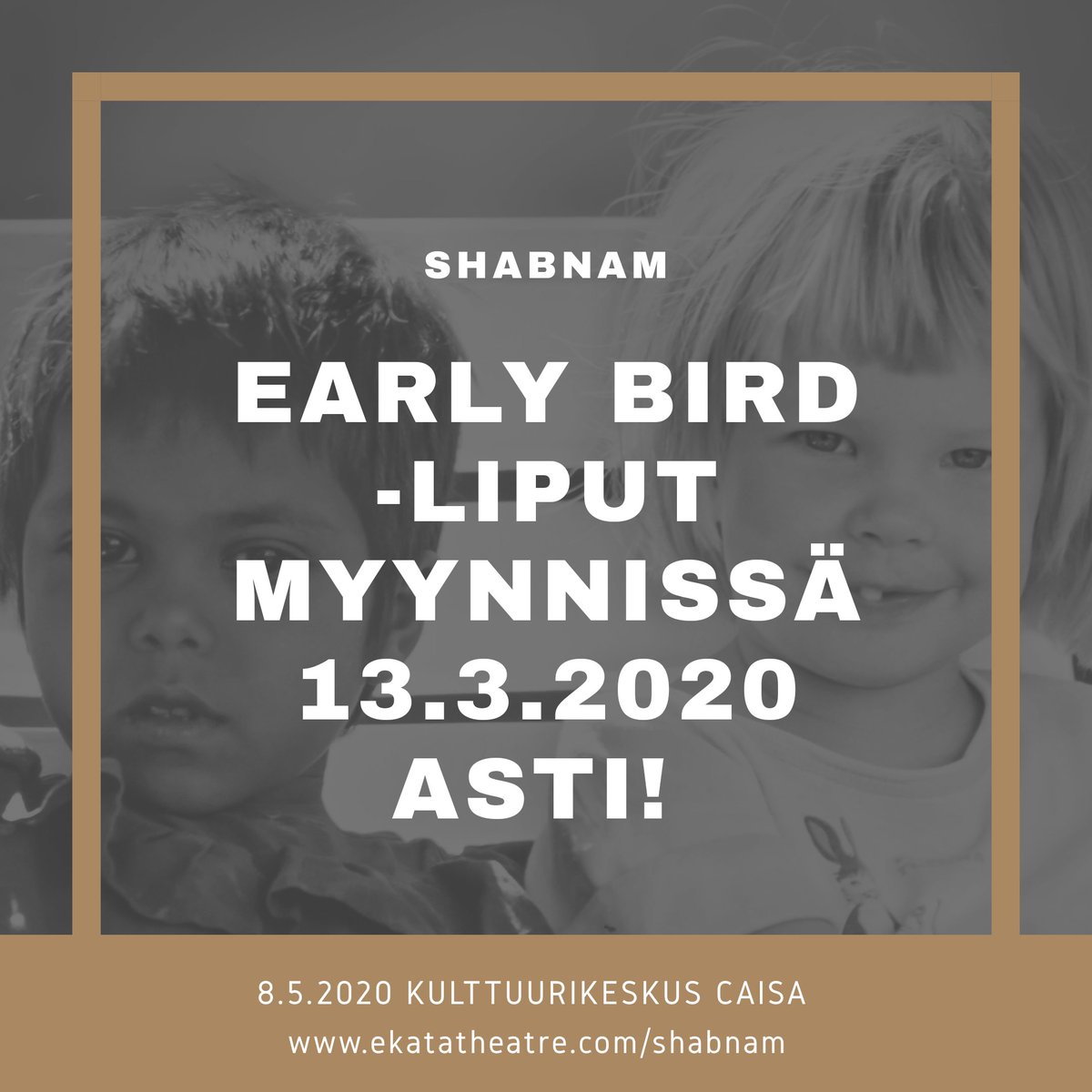 Still chances to get Early Bird tickets for Shabnam till this Friday!
Halvat liput vielä perjantaihin asti👇
lippu.fi/artist/ekatath…