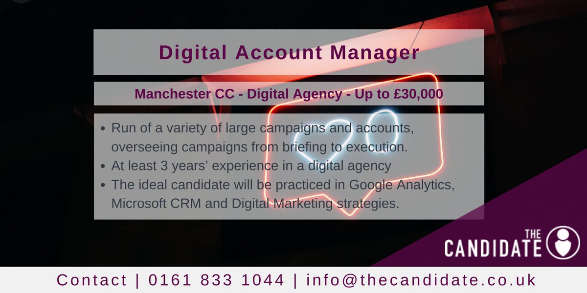 thecandidateuk's tweet image. 🕒Time&apos;s ticking on this exclusive role🕚

Are you the #DigitalAccountManager @TheCandidateEB needs for her #agency #joboftheweek? Check it out buff.ly/2vHgWFC