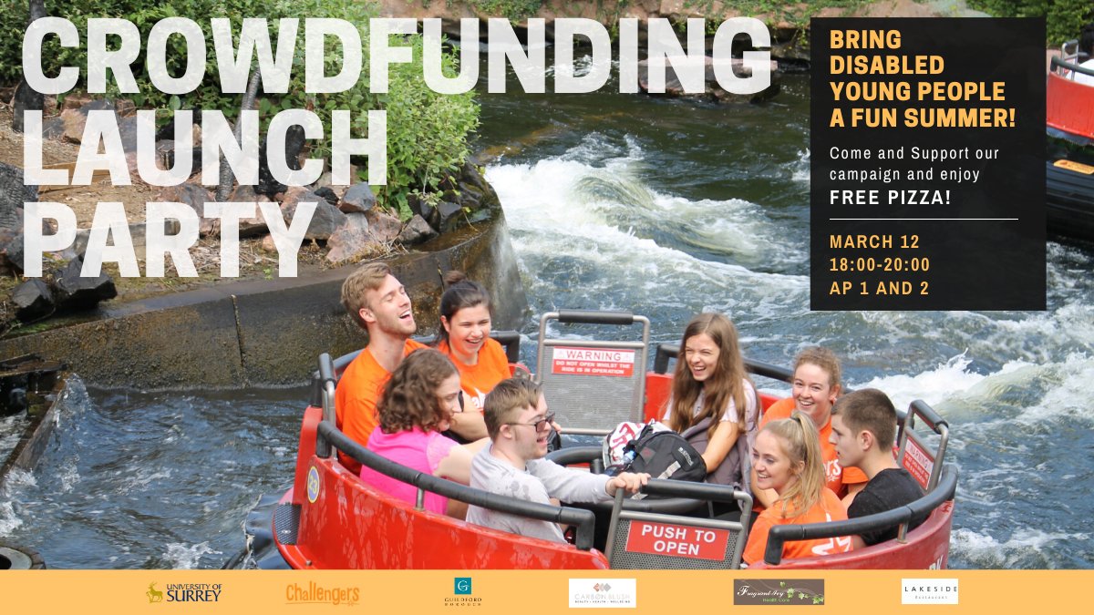 Challengers_BBS's tweet photo. Who doesn't love FREE PIZZAAA?!🍕🍕
👉🏻Come and join us for our Crowdfunding Launch Party on 12 March!
Be a part of us to bring disabled young people in Guildford a FUN SUMMER!!! 🧡

#GuildfordCrowd #SurreyBusinessSchool @GaggleConnect @D_Challengers #universityofsurrey https://t.co/effDP84JPO