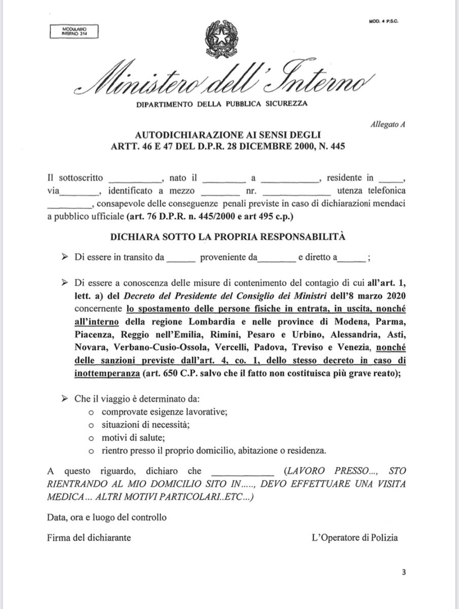 Mozzonews Mozzo Coronavirus Modulo Autodichiarazione Spostamenti T Co Stusugkgfz
