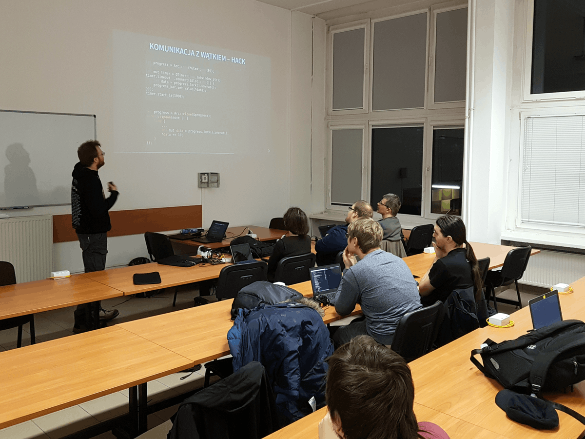 sidnet_pl's tweet photo. @tsosnierz 6 marca na @PW_edu o mniej i bardziej udanych eksperymentach z graficznym interfejsem użytkownika w #Rust. Na przykładzie projektu Sidnet.
W ramach Linu.X-lab, za którym także stoi programista Sidnet - Wojtek Siewierski.
@rustlang #GUI #OpenSource #PolishDevelopers https://t.co/rKjyMbQTqU