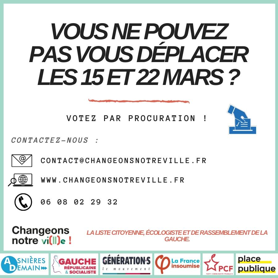 RomainJehanin's tweet photo. ➡️ Absent(e) d'#Asnières le 15 mars prochain ?
👉 Votez par procuration. #Municipales2020 https://t.co/io80w93BTq