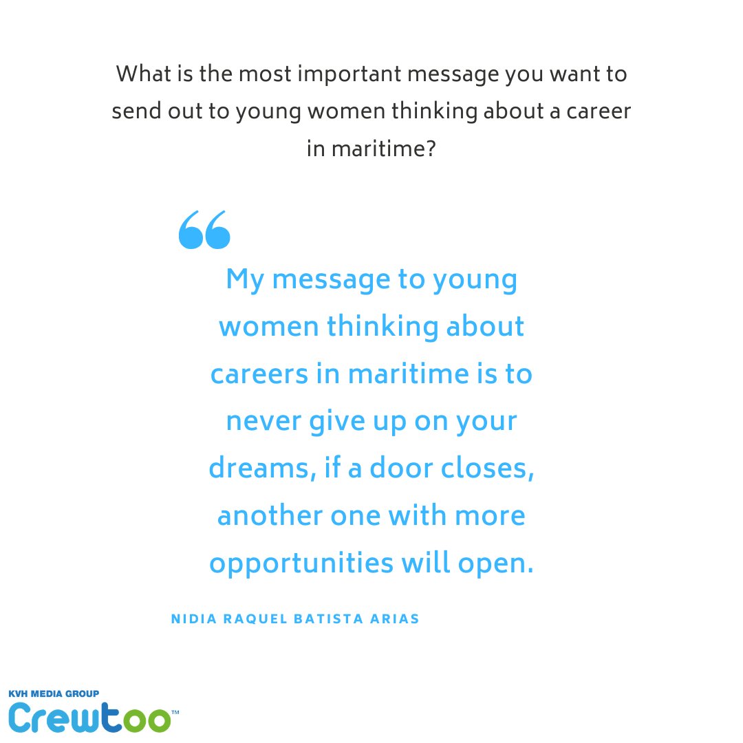 For #InternationalWomensDay, we asked 
Nidia Raquel (1st Officer Safety) a few questions about her life at sea.

Read our short interview now 💙
#IWD2020