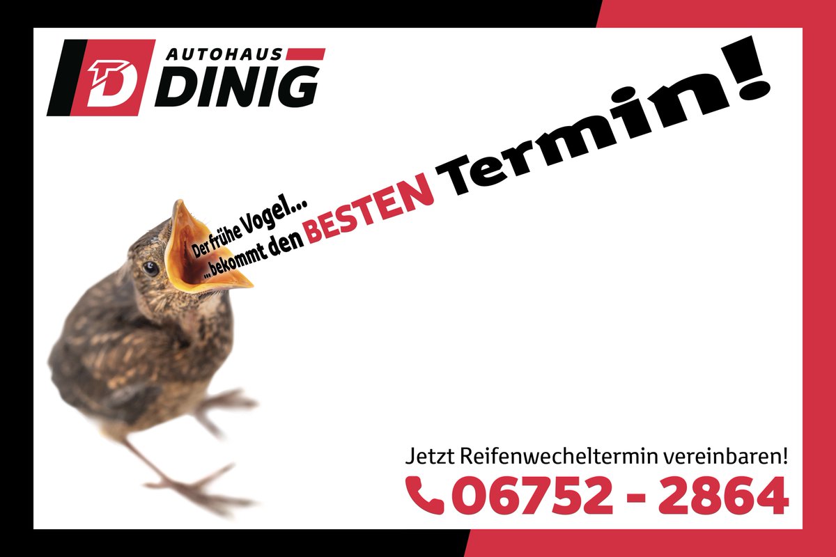 AutohausDinig's tweet photo. #rechtzeitigTerminvereinbaren #Reifenwechsel #Termin #IdarOberstein #Kirn #Simmertal #HochstettenDhaun #Trier #Mainz https://t.co/YQJlusUXzC