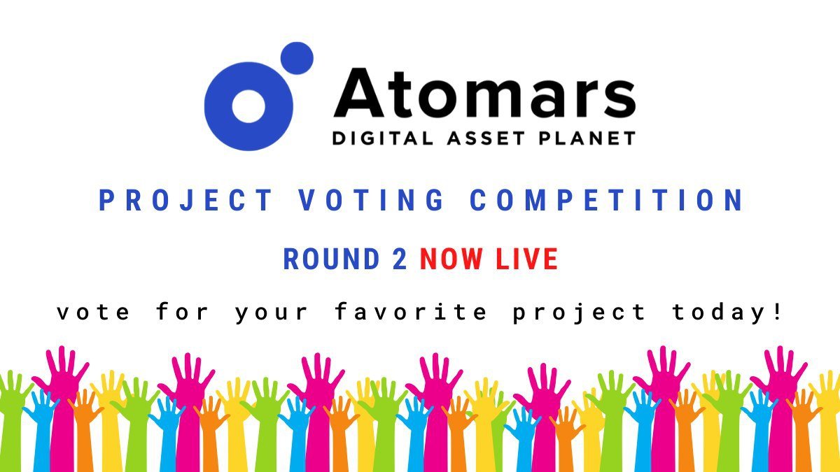ROUND 2 of the project voting competition is ON!
Visit atomars.com/currency-voting and vote for your favorite project today!
Winner gets FREE listing on Atomars exchange.

Competition runs until 22.03.2020

#Atomars #exchange #blockchain #cryptocurrency #votingcompetition #Round2