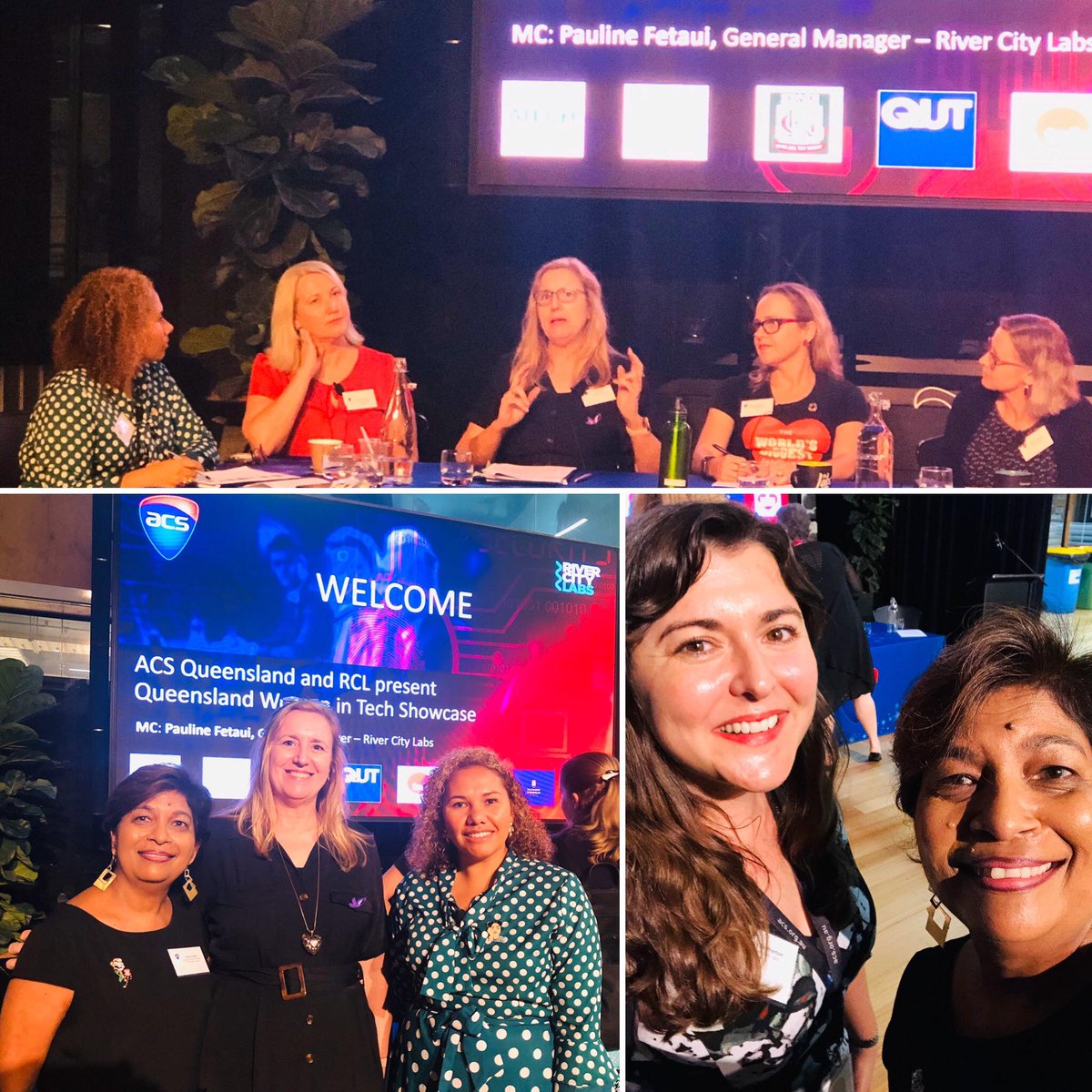 sharonkamsingh's tweet photo. A fantastic evening celebrating women's week with discussions highlighting and exploring career and leadership pathways in tech for women @RiverCityLabs hosted by @AusCompSocQLD @ACSnewsfeed #womenintech #careerpathways #leadershippathways @IsbellSue https://t.co/l9Pjc6xSNp