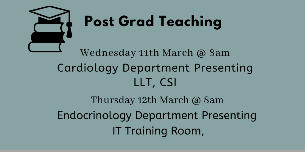 GUHAcademic's tweet photo. AcademicOfficeGUH @GUHAcademic #weeklyteaching @saoltagroup @NUIGMedicine @GalwayNchd @pnolan99 https://t.co/TraAGDlUGK