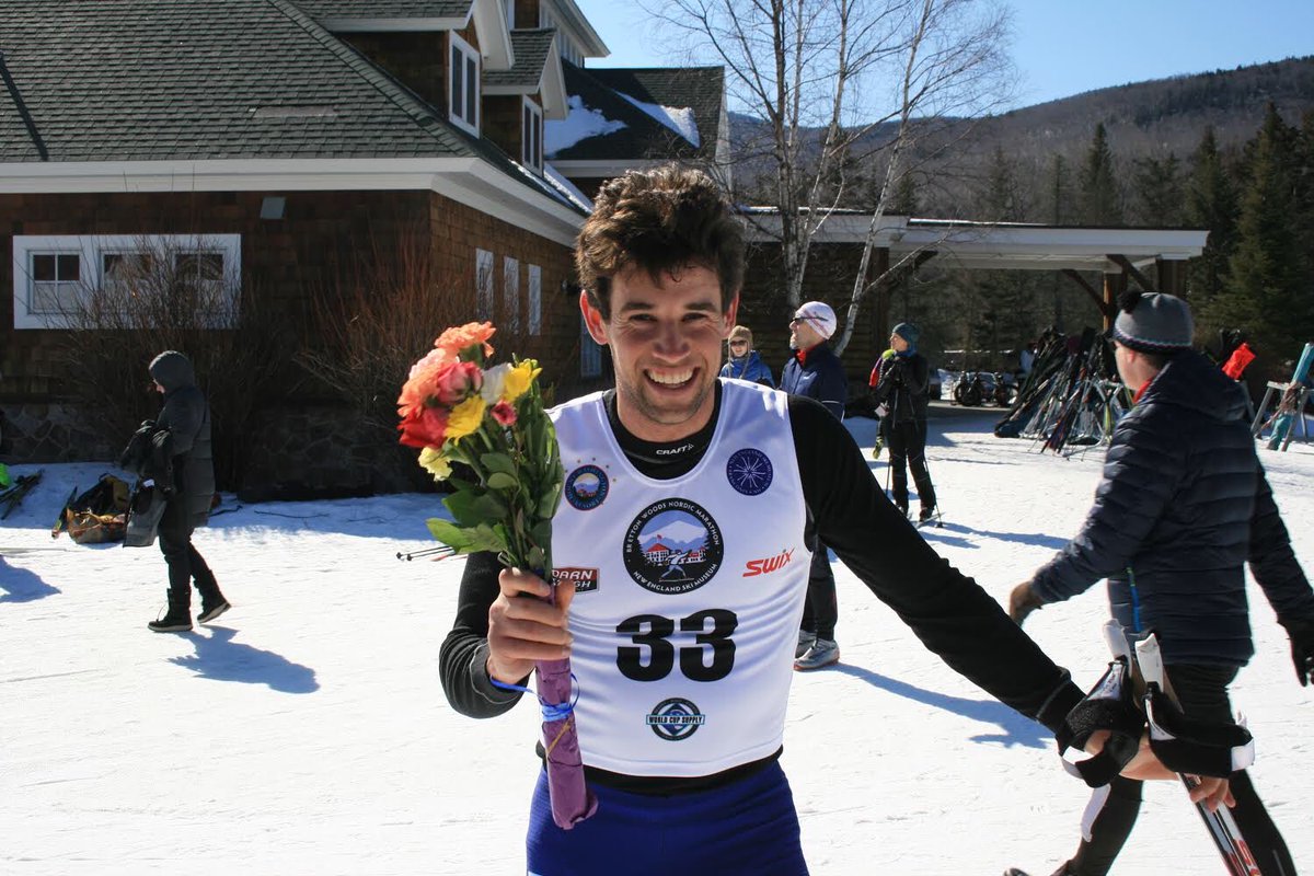 Congratulations to yesterdays Bretton Woods Nordic Marathon winners: Lizzie Larkins and Luke Costley. 🥳 #dayatthewoods #nordic #marathon