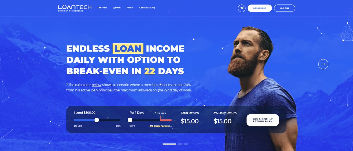 RealMonitoring's tweet image. 📢 ADDED PROJECT - LOANTECH📢

🚀Start of the project - February 6, 2020.

💰 Investment plans: 3% daily, indefinitely. 

👥Partnership program: 10% -15%

💰 Order referrals - real-monitoring.com/refback/lid/24

🌐Registration - LoanTech.top/lt=ZaxoRM