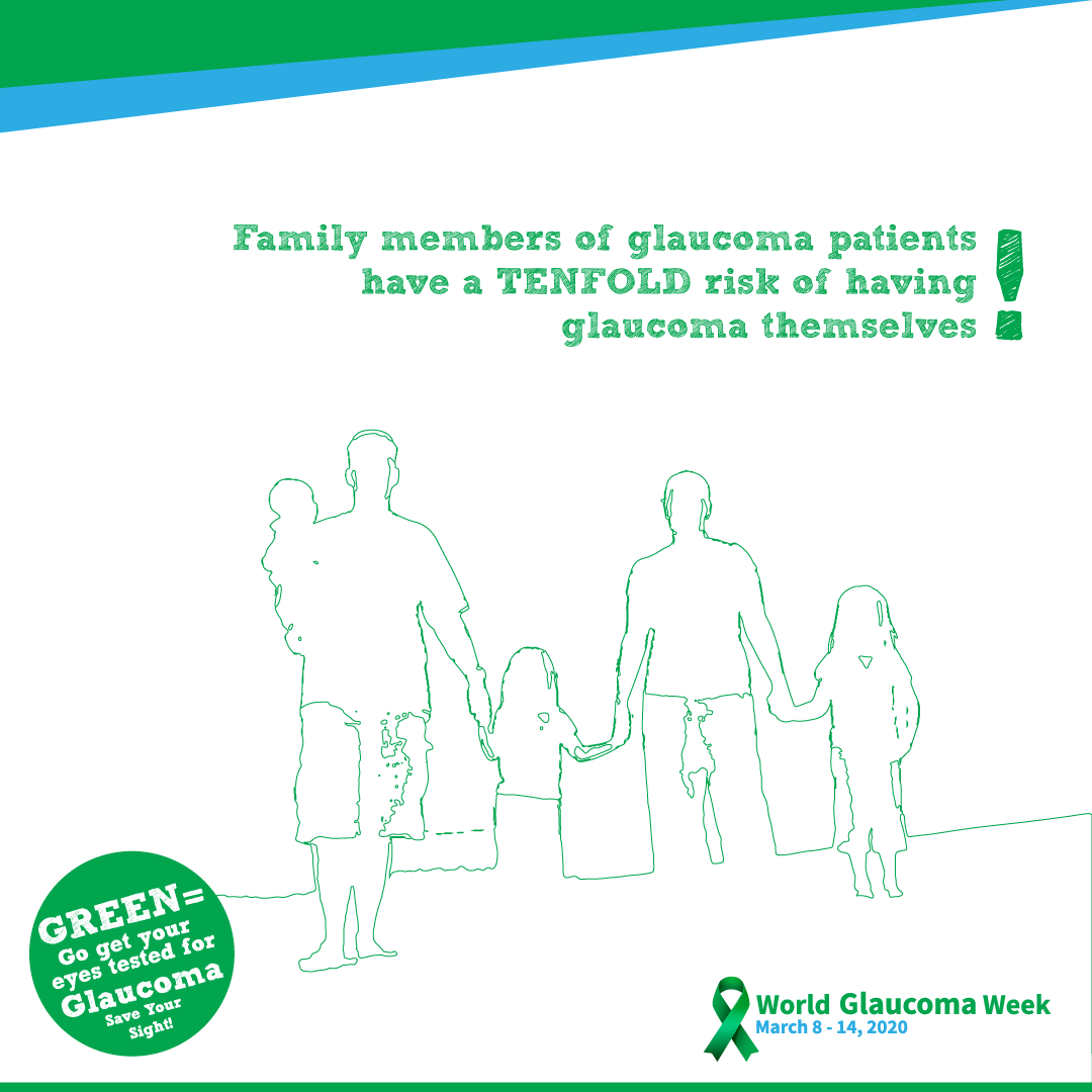 Relatives of #glaucoma patients have a ten-fold risk of having glaucoma themselves.

All it takes, is a simple test! #gettested Call 01242 233500 to book an appointment with diagnostic imaging. 

#glaucomaweek #awareness #WGW2020