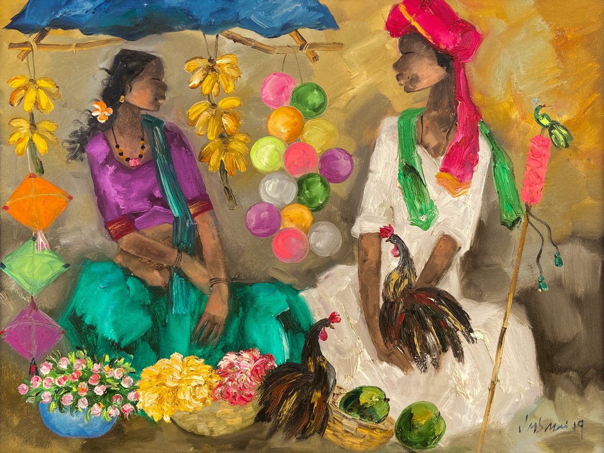 artisera's tweet photo. Acclaimed #artist #JMS #Mani found inspiration in his mentor and artist, #RM #Hadapad’s hometown. The scenic #landscapes and #people of Badami became Mani’s constant inspiration, and many of his #oil #paintings reflect this. https://t.co/pn38vJDJf6