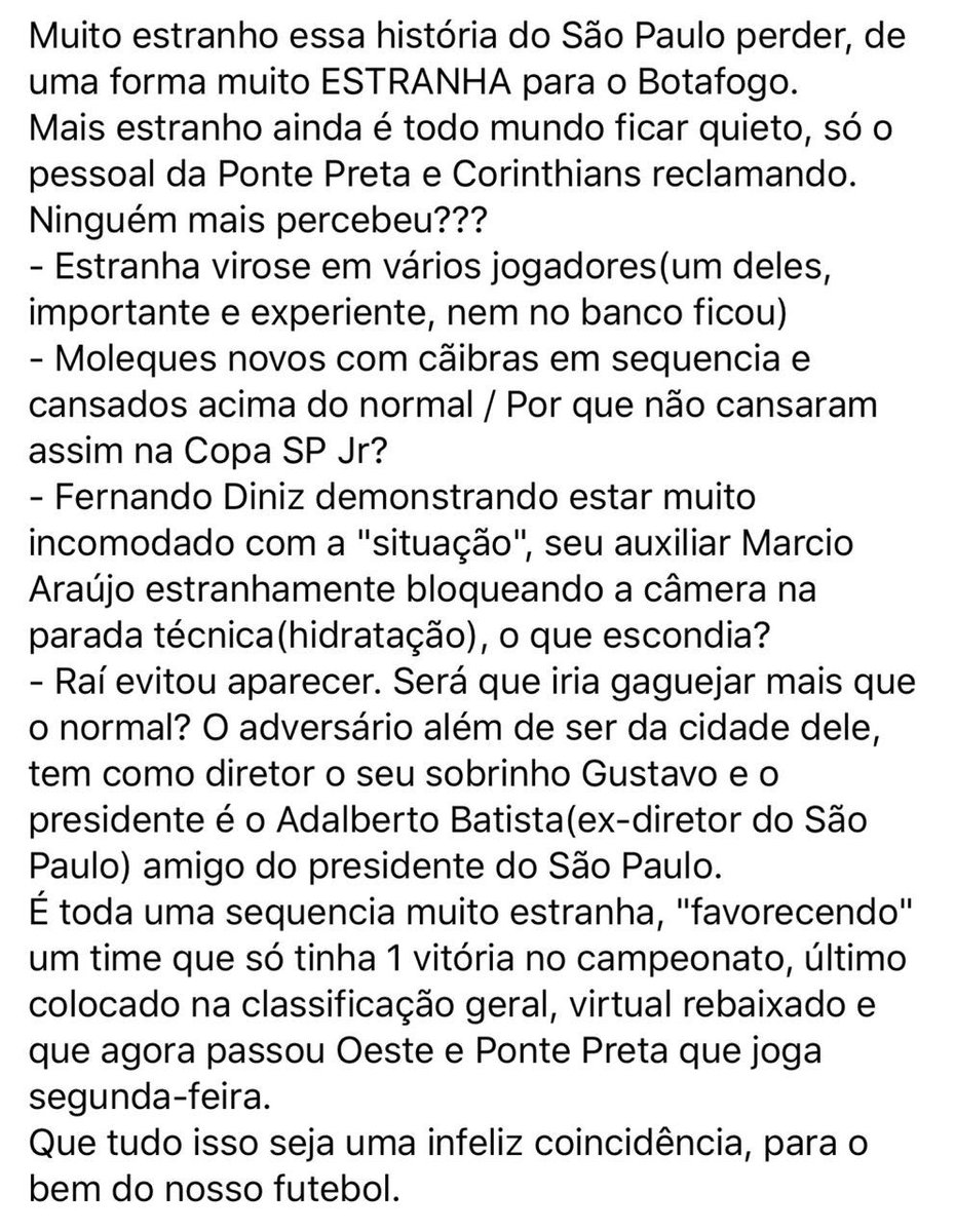 Infelizmente esse texto não está assinado. O São Paulo perdeu porque os jogadores que estavam em campo são de um nível bem abaixo dos titulares e não se mobilizaram pela vitória como deveriam. O resto comento no blog. #SPFC