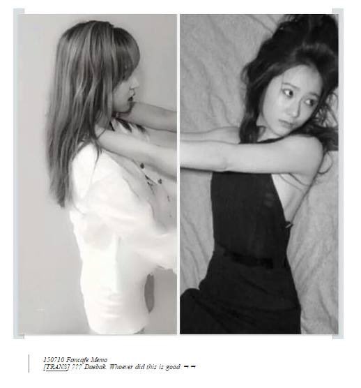 moonbyul would absolutely risk it all for krystal jung from f(x)(she posted the second pic on fan cafe)