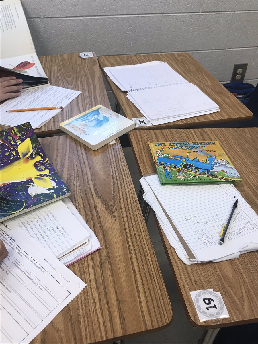 HannMarissa's tweet photo. Data from a test last week showed my 9th graders are still struggling with theme. So today we did stations with a variety of texts to help them practice writing thematic statements. @CoosaHighSchool @la_turrentine @FloydCoSchools #onourway https://t.co/SlmKdoFleO