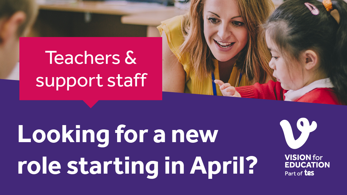 Vision for Education have a range of vacancies to start in April for Teachers and Teaching Assistants across the Cambridge area. Is your current contract due to end at Easter? We'd love to hear from you, give us a call on 01223 608140 or email amy.heading@visionforeducation.co.uk