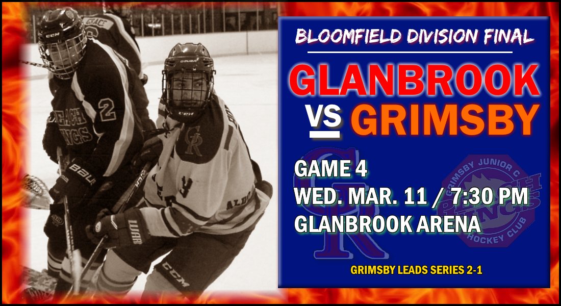 PJHL_GRangers's tweet photo. @PJHL_GRangers will try to even their Bloomfield Division final series against @jrpeachkings on Wednesday, Mar. 11 at 7:30 pm, Glanbrook Arena.  Come out and support your Rangers! https://t.co/wD0rP07mJU