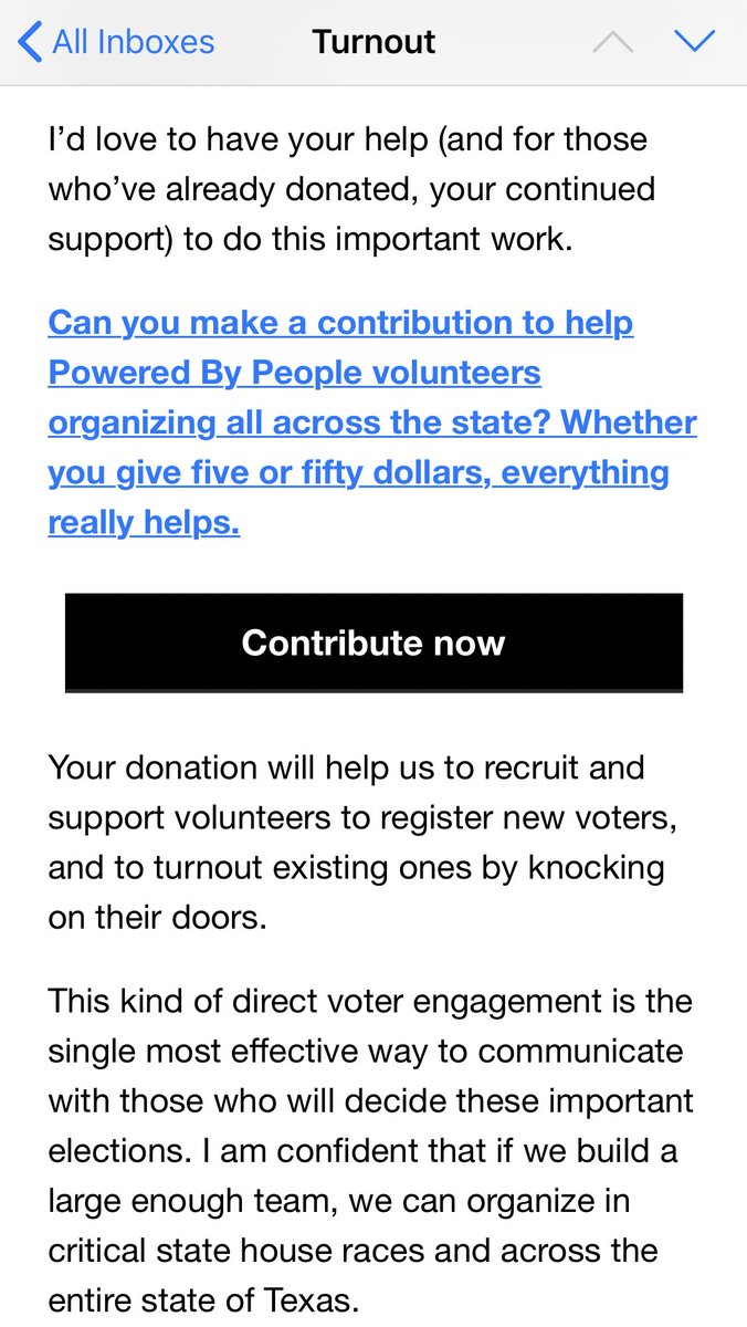 Y’all, look at  @BetoORourke trying to turn Texas blue in my email...   https://poweredxpeople.org/privacy-policy/   #EyesOnThePrize  #FlipItBlue  #VRAJuneteenth  #TurnTexasJoe