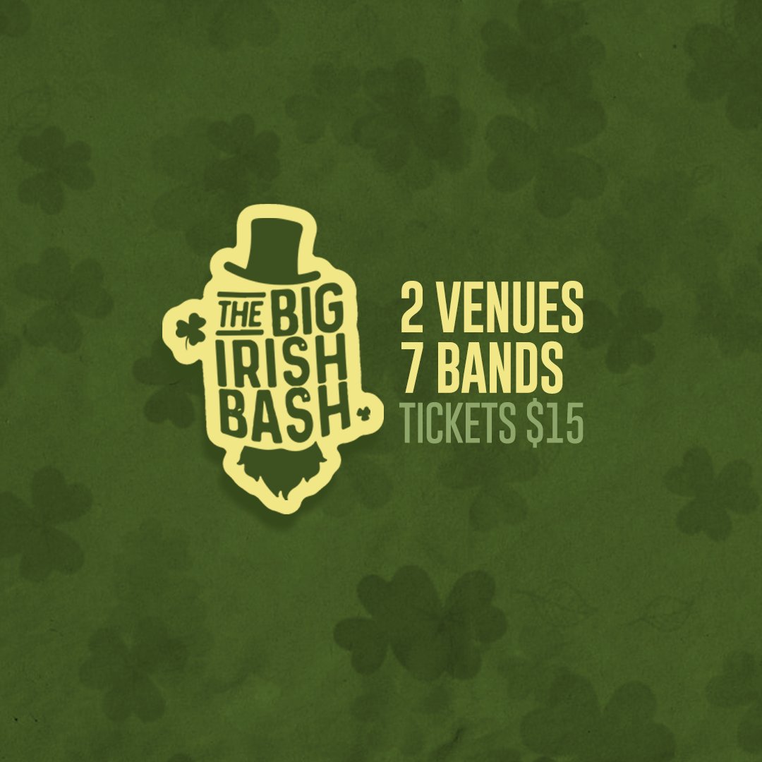 Seven bands. Two venues. Epic all day Paddy's day feat. Celtic Connection, Tomorrows Hangover, Bishops, Tarahan, Ceiligh, Red Planes &amp; Wabana.
Tickets only $15! Full lineup and ticket info:
BigIrishBash.ca | Sat Mar 14 Doors 1:30PM!