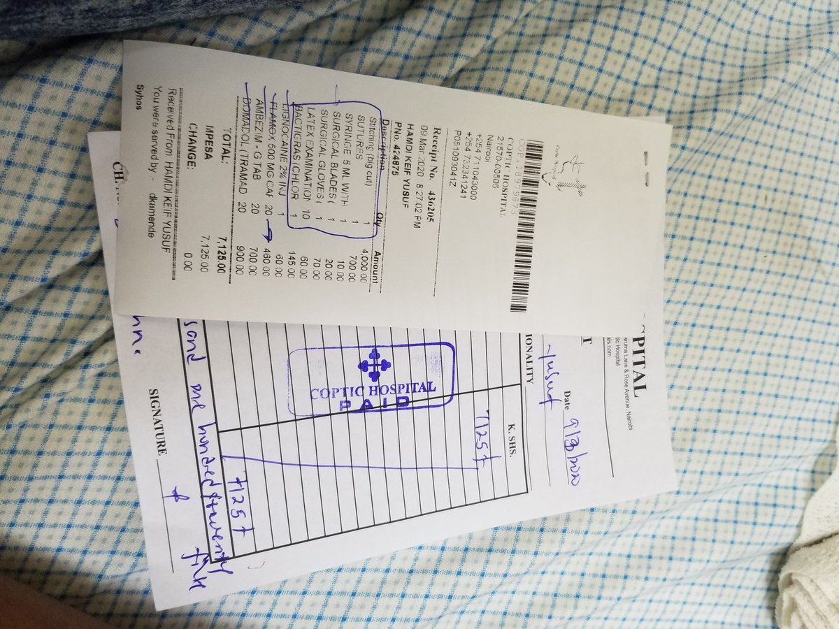 Just Another Kenyan (@jstakenyan) on Twitter photo Update: I have left Nairobi hospital to Coptic. Imagine <a href="/thenairobihosp/">The Nairobi Hospital</a> wanted to charge me 100,000 for theatre which I didn't need, coptic is charging 7,125. It's time to name & shame these hospitals! If you have gone through this, please reach out we have every right to sue Update: I have left Nairobi hospital to Coptic. Imagine <a href="/thenairobihosp/">The Nairobi Hospital</a> wanted to charge me 100,000 for theatre which I didn't need, coptic is charging 7,125. It's time to name & shame these hospitals! If you have gone through this, please reach out we have every right to sue