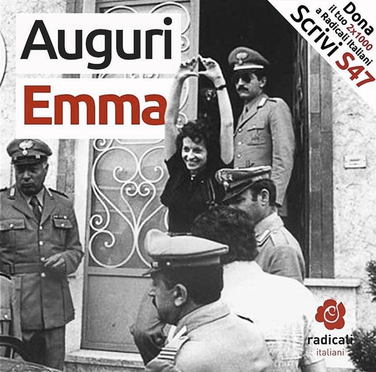 FirenzeRadicale's tweet photo. Tanti Auguri @emmabonino !!
Grazie alle tue scelte @Radicali, le battaglie per i diritti civili, umani e per l’Europa ha o da decenni una straordinaria militante. https://t.co/9xhGNfH7VH