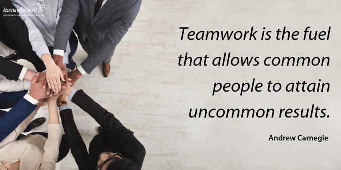 LearningForward's tweet photo. It's all about teamwork. #MondayMotivation #Edu https://t.co/jD4oNclDcQ