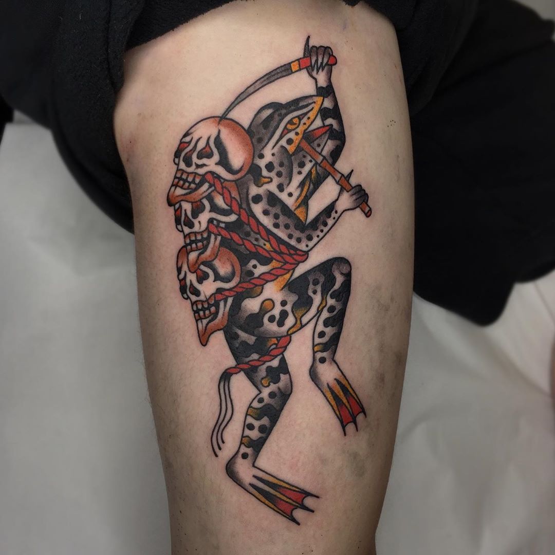 108 Tattoo Studio  MrFrog playing the banjo by feleontattoo  traditionaltattoo traditional tattoo art traditionalart drawing  tattoos oldschooltattoo traditionalflash traditionaltattoos sketch  traditionaltattoo traditionalartist 