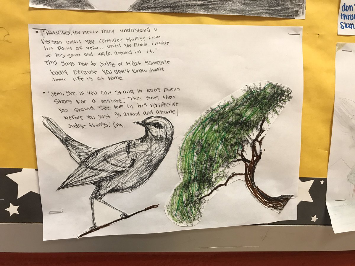 APJanka's tweet photo. .@ChiPubSchools #GoSmyser 8th graders in @EichenserELA’s class are studying theme of “The Golden Rule” in #ToKillAMockingbird. @JerryTravlos @FriendsOfSmyser @CPSN1Chief https://t.co/lFugGRgMRQ