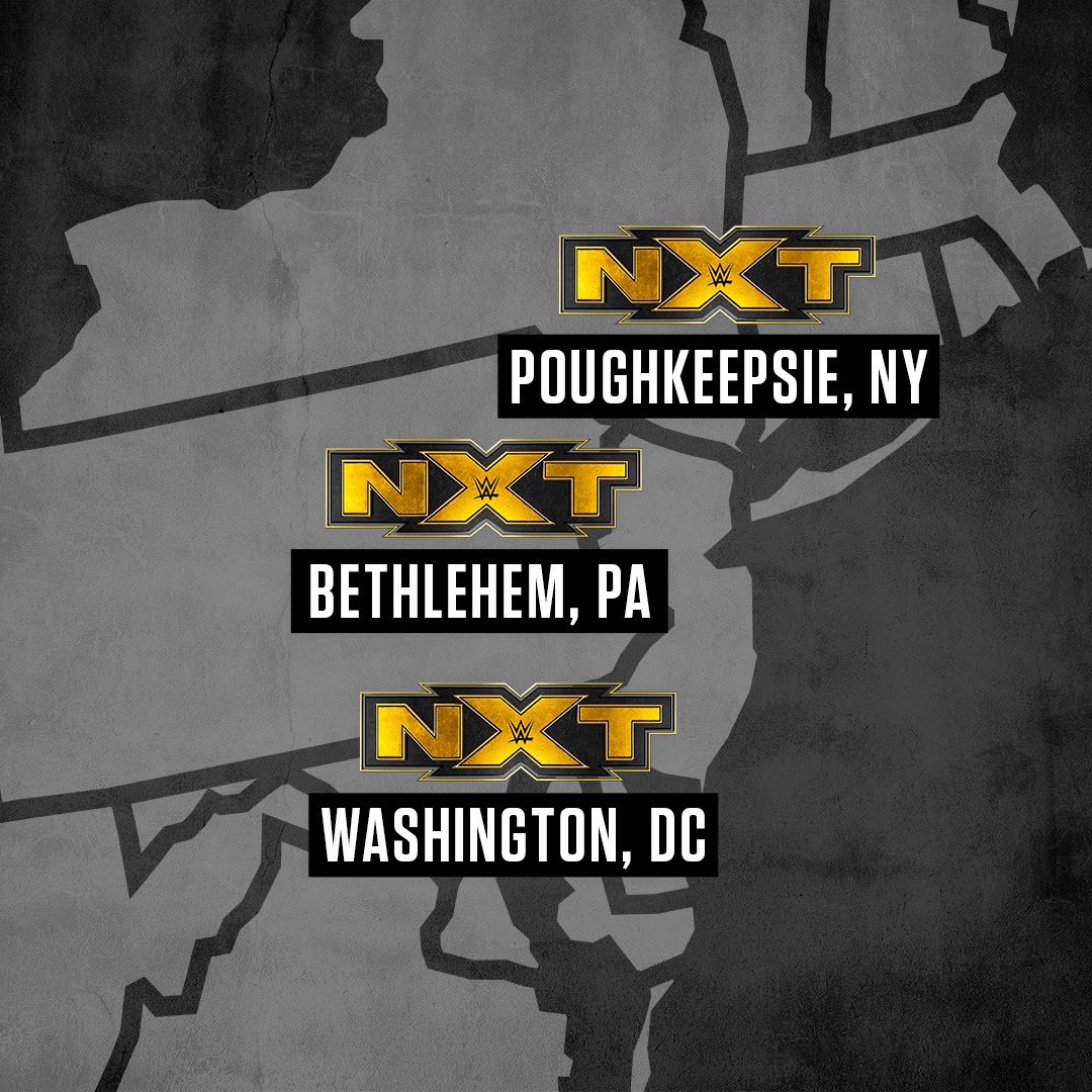 TripleH's tweet image. May starts with an @WWENXT #NXTRoadTrip through...

#NXTDC 5/1
#NXTBethlehem 5/2
#NXTPoughkeepsie 5/3

Tickets are on sale THIS Friday at 10am ET at NXTTickets.com! #WeAreNXT
