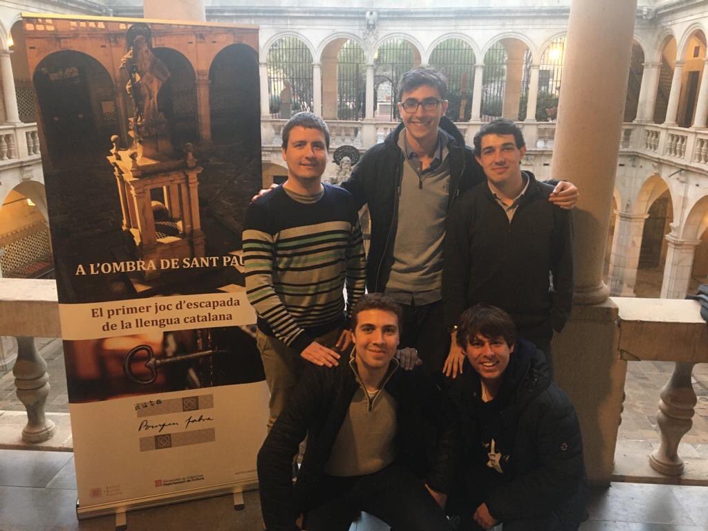 RutaPompeuFabra's tweet photo. El temps vola quan t’ho passes bé i tens un repte important... Gràcies per salvar de les bombes les #ConversesFilològiques de #PompeuFabra! #JocdEscapada #AlOmbradeSantPau @iec ⁦@llenguacatalana⁩ https://t.co/6oxkdZG4Us