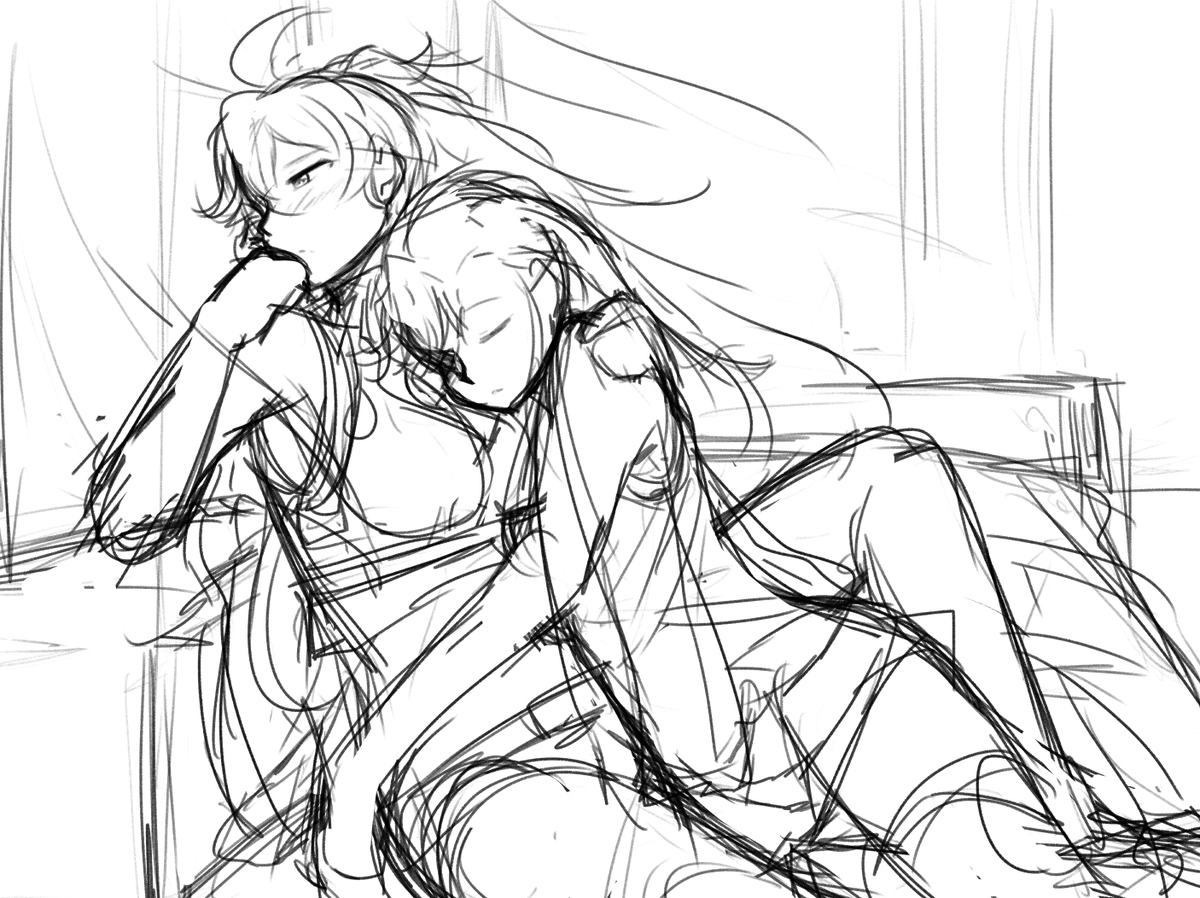 Been seeing this a lot and wanted to join in!

Start->Finish
My drawings usually start in one of two ways: a scribble or a mess of lines ? 