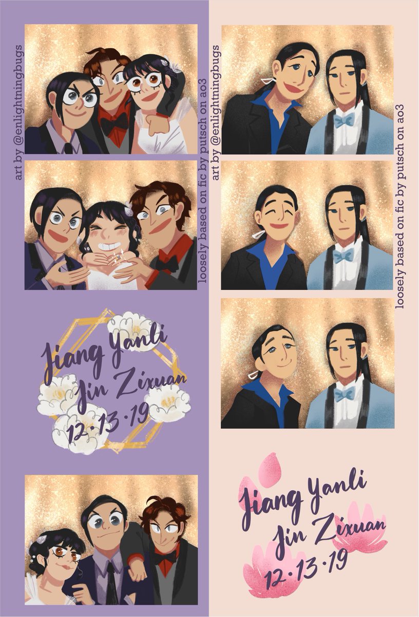 Start -> finish!
I actually used a photo of those thumbnail sketches to lay out the photostrips of wwx and the jiang siblings