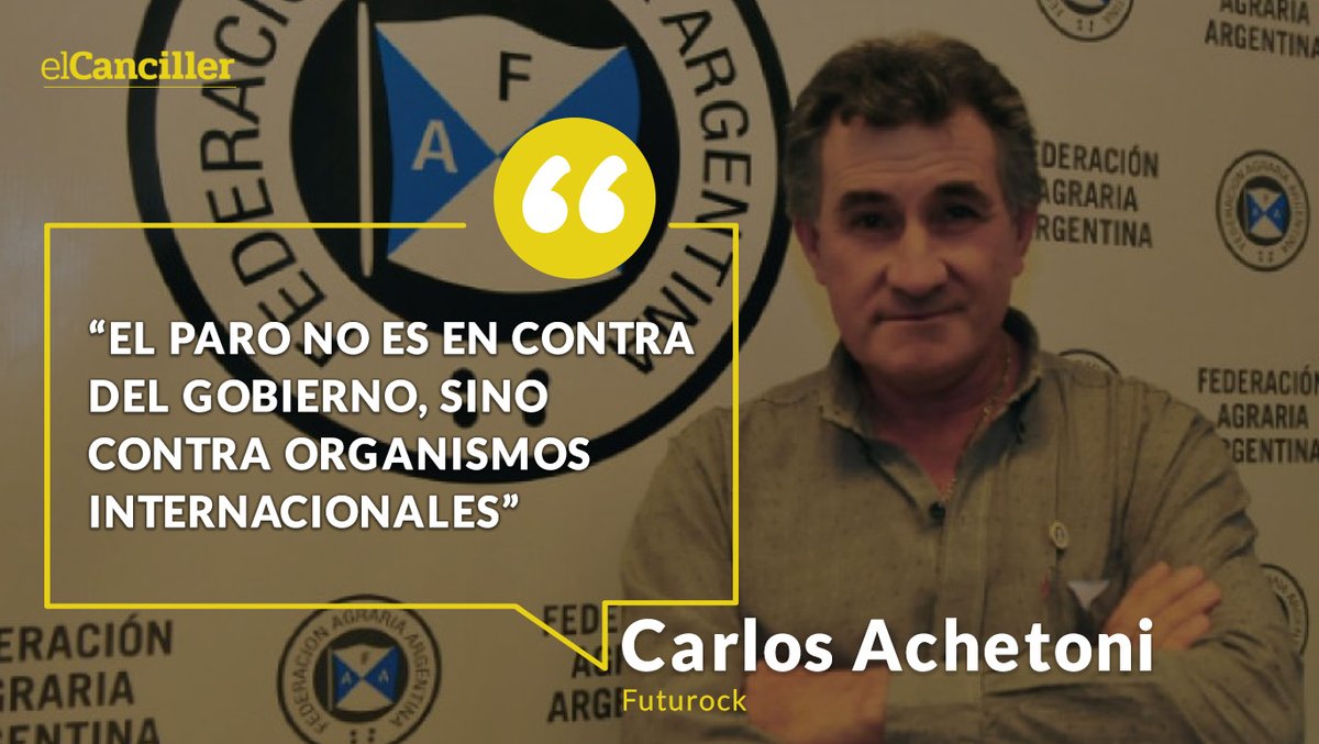 elcancillercom's tweet photo. [AHORA] Achetoni, de la Federación Agraria, aseguró que el paro del campo es contra el FMI. https://t.co/MSWqqSrShd