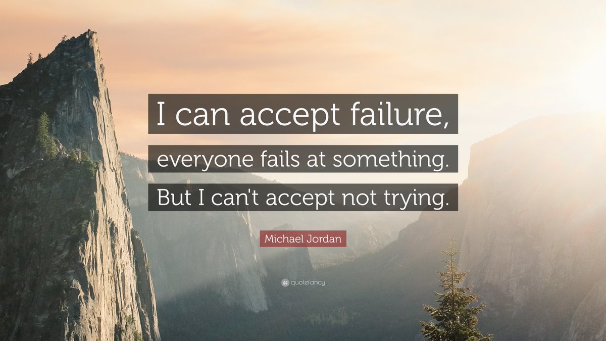 The only failure is not trying - there are countless opportunities for athletes to learn from their mistakes in every practice and game #motivationmonday