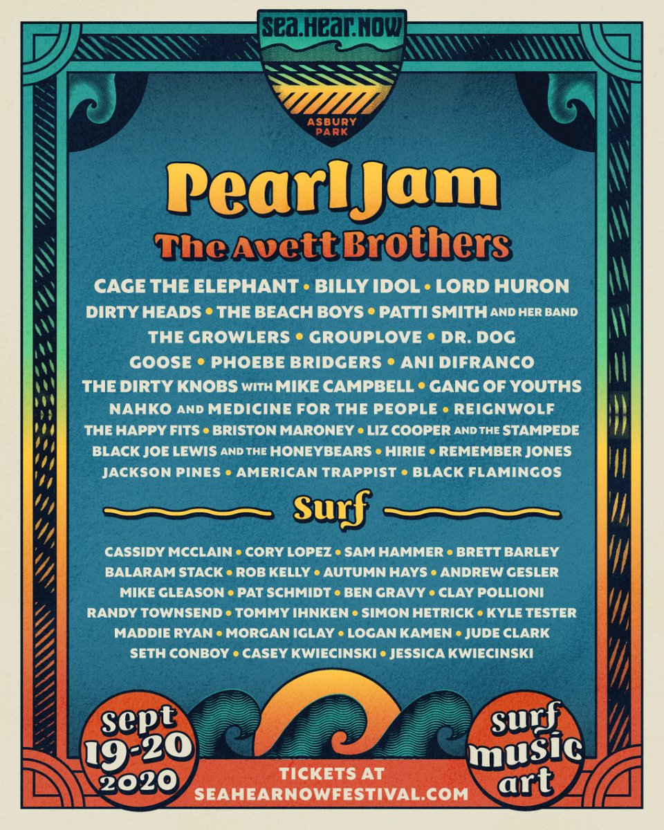 PearlJam's tweet photo. THIS FALL: Pearl Jam &amp; Eddie Vedder will headline @TheOhanaFest in Dana Point, CA, and Pearl Jam will headline @SeaHearNow in Asbury Park, NJ. For tickets and more info:

Ohana Festival - https://t.co/niUwLcawZW
https://t.co/TkkhF7UaNo Festival - https://t.co/fENH0H0P5e https://t.co/iLA5SGeBie