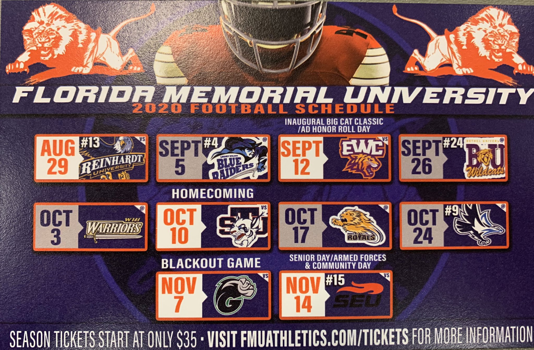 Florida 2020 clearance football schedule