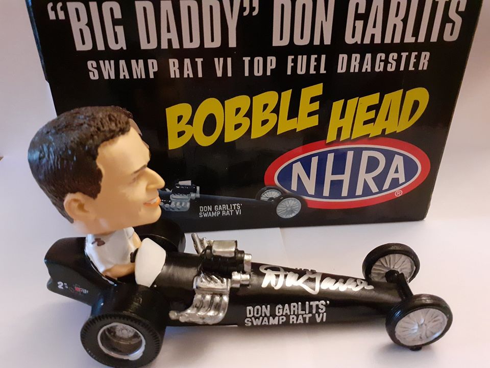 bdrhof's tweet photo. Don Garlits Bobble-Head Dragster Auction moves to the next level

Don and Donna Garlits would like to donate the exclusive limited edition ‘Bobble Head’ cast Dragster signed by the man himself “Big Daddy” Don Garlits to the Melbourne Raceway Appeal. https://t.co/5ytiIICWDm https://t.co/B9TWFBMwl8
