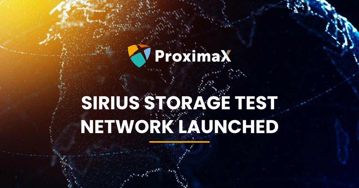 ProximaXUSA's tweet photo. It's finally here! 

ProximaX Sirius Storage test network is up and running. 

We invite community members to participate as storage operators.

JOIN AT https://t.co/rG2oP6n2f0
#ProximaX #Sirius #Blockchain #Storage #XPX #Cryptocurrency #ProximaXUSA https://t.co/1rOA4df8sX