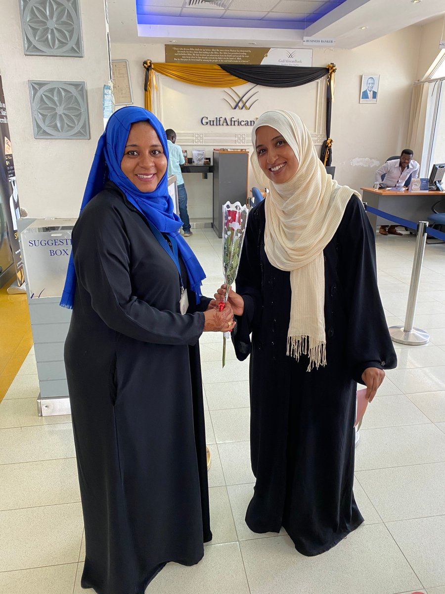GulfAfricanBank's tweet photo. As part of our commitment to empower women, we have put in place policies that put women in a position to achieve more. We took the opportunity to celebrate exceptional women like Najma Jabri (R) of @fort_restaurant Fort Jesus, Mombasa. #InternationalWomensDay #EachforEqual https://t.co/7dcdiimthc