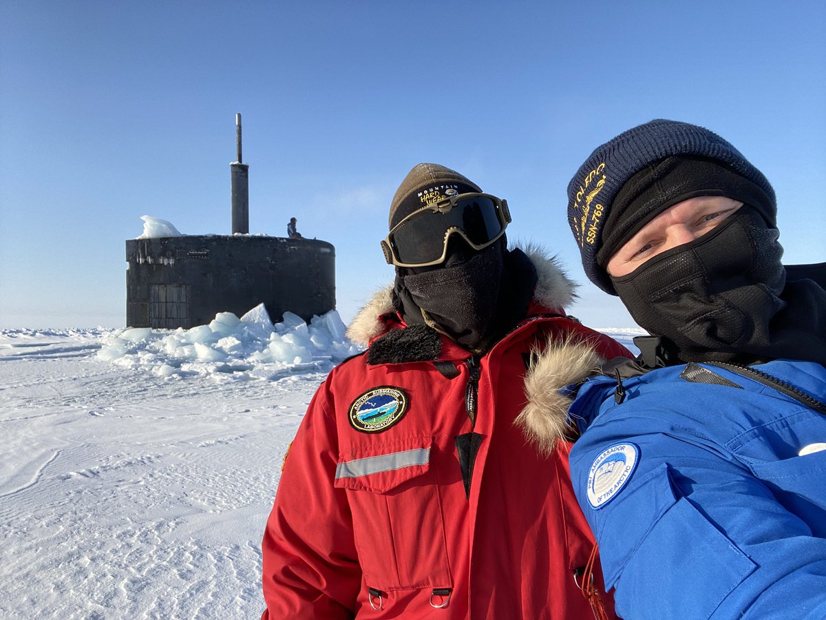 smartereveryday's tweet photo. Let me introduce you to CDR Philip Castellano, Commanding Officer of the USS Toledo. We took this selfie shortly after surfacing through Arctic ice after spending about a day underway. I have a whole new respect for submariners, and look forward to sharing with you.
#ICEX2020 https://t.co/f51mzFwK4K