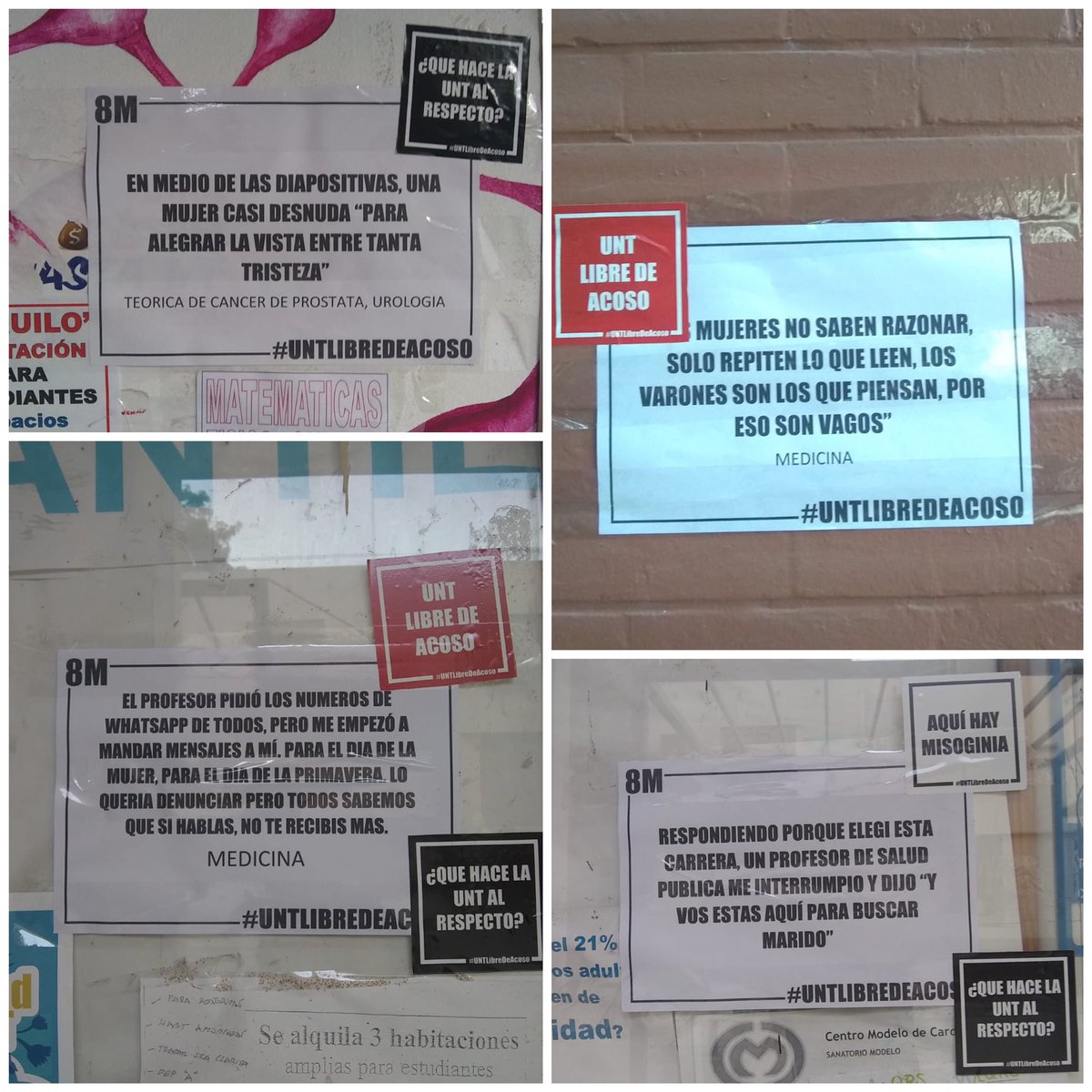 femimedunt's tweet photo. Hoy realizamos una intervención en las distintas facultades de la UNT con el fin de erradicar el acoso, la violencia y el machismo de las mismas. 
Los carteles ya fueron retirados por los mismos docentes y no-docentes que no permiten que el alumnado se exprese
NO NOS CALLAMOS MÁS https://t.co/wci1VAeRZf