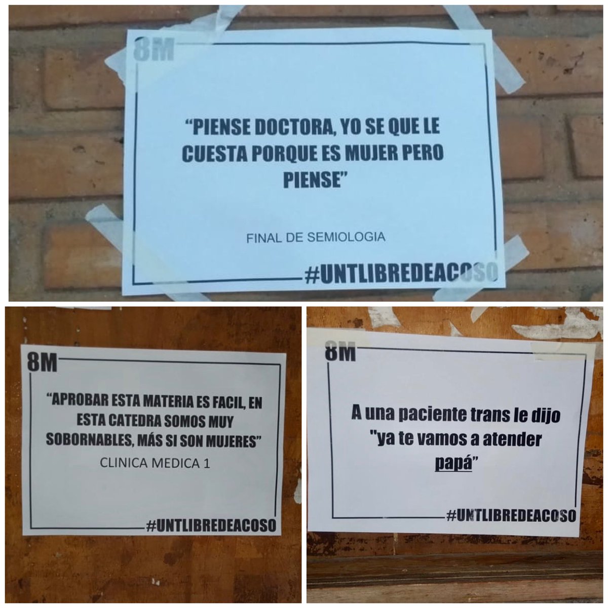 femimedunt's tweet photo. Hoy realizamos una intervención en las distintas facultades de la UNT con el fin de erradicar el acoso, la violencia y el machismo de las mismas. 
Los carteles ya fueron retirados por los mismos docentes y no-docentes que no permiten que el alumnado se exprese
NO NOS CALLAMOS MÁS https://t.co/wci1VAeRZf
