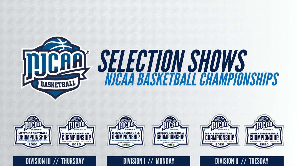 NJCAA selection show to be aired at noon

The 2020 Division I Men’s Basketball Championships selection show will be aired at noon on several NJCAA outlets. The show can be viewed on March 8 at njcaachampstv.com, or on the NJCAA’s Facebook and Twitter feed.