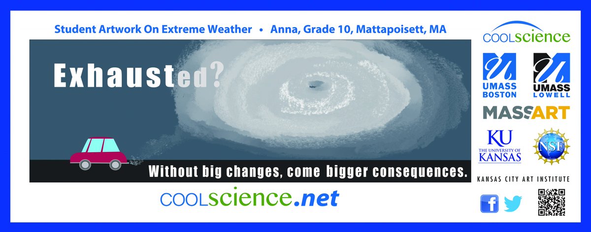 Anna, a 10th grader from Mattapoisett, is a Cool Science 2020 Winner. Her artwork entitled “Exhausted?” will be put on public display inside several Merrimack Valley Regional Transit Authority buses.